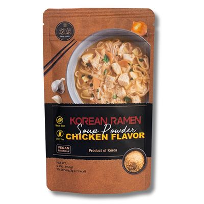 Authentic Korean Ramen Soup Seasoning, Hot and Spicy Flavor Powder, Premium Instant Ramyun Broth, Vegan Friendly, Product of Korea, 5.29oz Pack (5.29 OZ, CHICKEN FLAVOR)