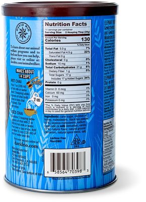 Elephant Vanilla Chai Tea Latte Mix, 14 Oz, Black Tea, Organic Spices, Dairy Free, Serve Hot or Cold, Just Add Water or Milk, 14 Servings