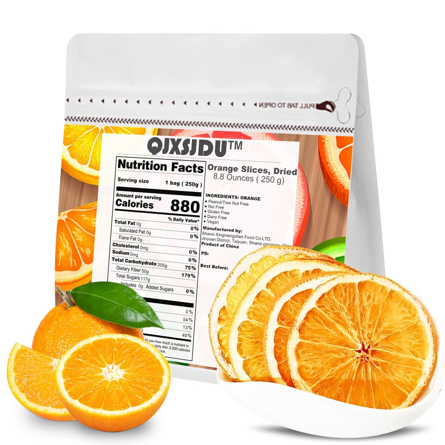 Dried Oranges Slices 8.8 Oz/250g Dehydrated Fruit Wheels Bulk Snacks No Sugar Added for Old Fashion Cocktails Garnish Candle Potpourri Crafts Soap Christmas Decor Garland Simmer Pot