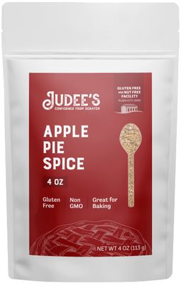 Judee&#39;s Apple Pie Spice Seasoning 4 oz - Natural Spice Blend - 100% Non-GMO - Great for Baking, Dips and Spreads, and Healthy Snack - Works as Alternative for Cinnamon - Gluten-Free and Nut-Free
