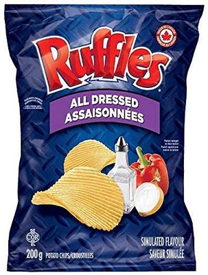 Lay&#39;s Ruffles All Dressed Chips - Large Bag - 200 Gram - Imported from Canada