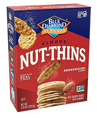 Nut-Thins Almond Nut &amp; Rice Cracker Snacks, Smokehouse 4.25 oz (Pack of 3)AB