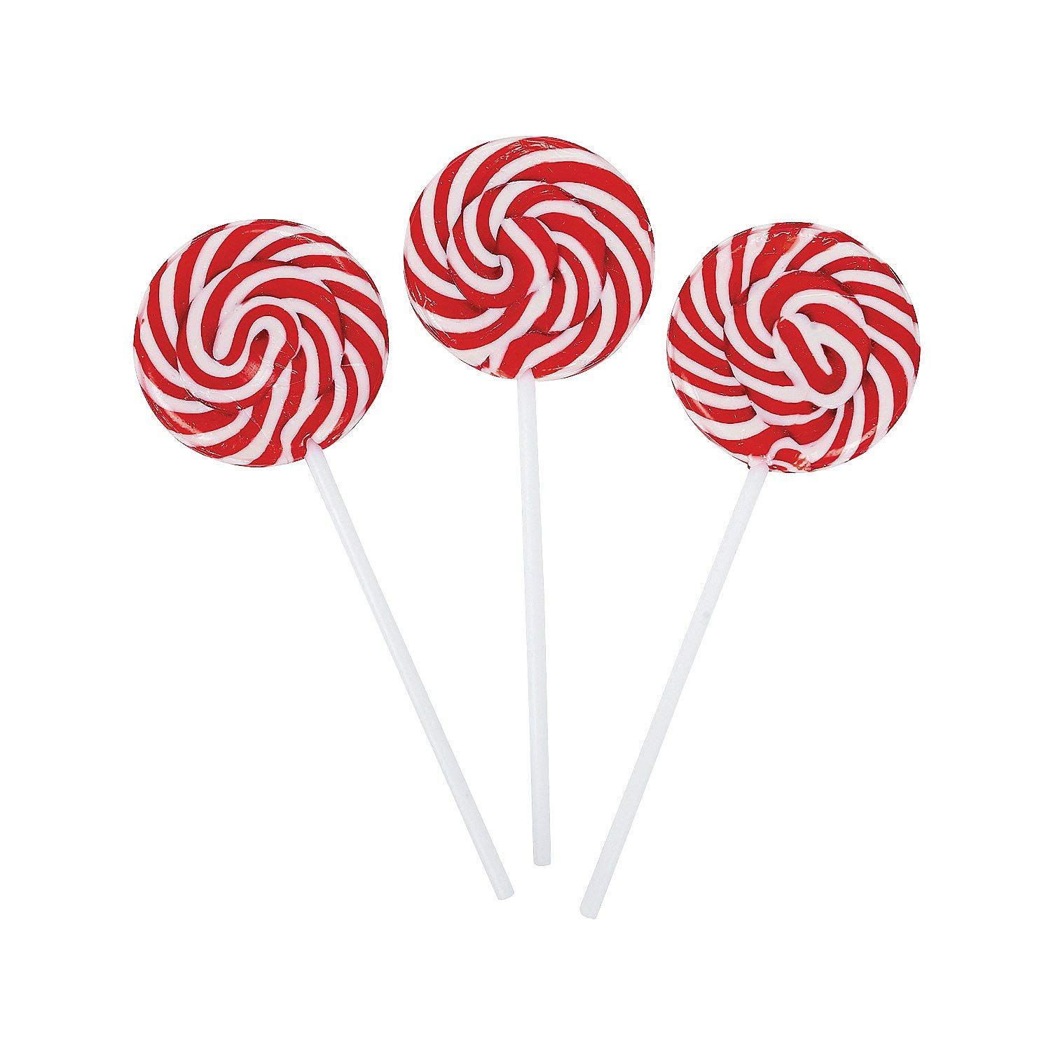 Swirl Lollipop Sucker - Bulk Set of 24 Individually Wrapped Pops - Candy Buffets, Graduation Parties, Anniversaries &amp; Weddings, Red
