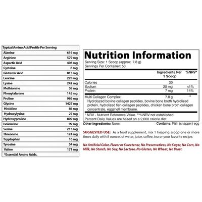 Best Naturals Multiple Collagen Peptides Protein Type I, II III, V & X Collagen unflavored 1 Pound - Grass Fed & Pasture Raised - Water Soluble - Easy to Mix