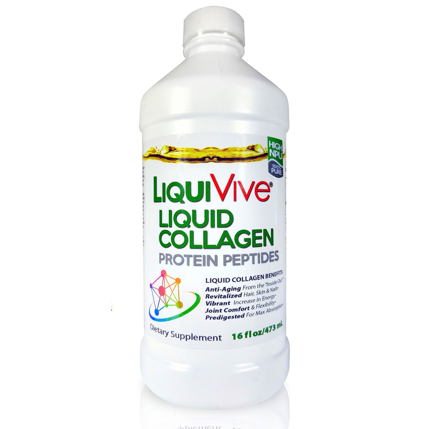 LiquiVive Liquid Collagen Protein Peptides Concentrate  Pure Hydrolyzed Super Multi Collagen Hydrolysate Drink  Higher Absorption Than Powder Pills &amp; Capsules  Colageno Liquido Hidrolizado