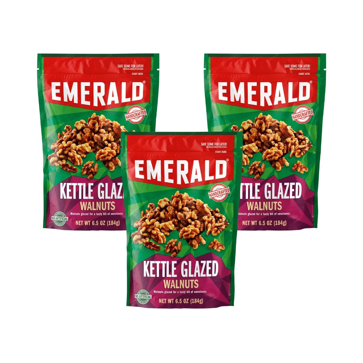 Emerald Glazed Walnuts, 6.5 Ounce (Pack of 3)