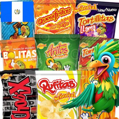 Charloo International Snack Box  FREE Surprise! - Guatemala International Snacks - International Chips - International Food Box Foreign Snack Box Foreign Snacks Exotic Snacks Weird Snacks, 9 Pcs