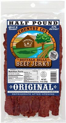Buffalo Bills 8oz Original Country Cut Beef Jerky Pack (moist &amp; tender mildly flavored beef jerky)