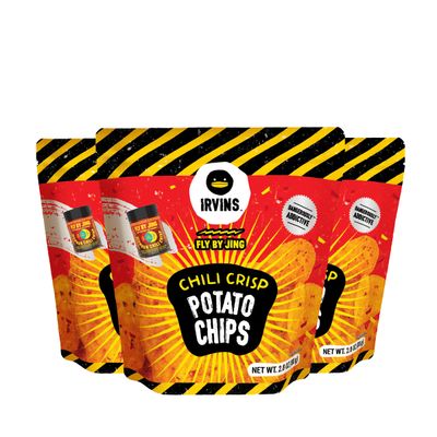 IRVINS x Fly By Jing Chili Crisp Potato Chips 3-Pack (2.8 oz)