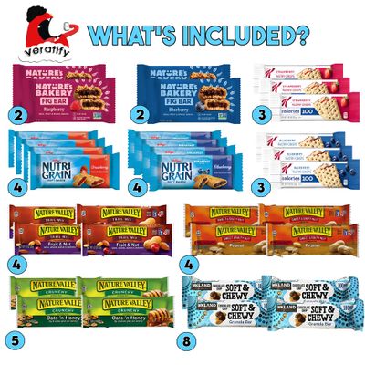 Snack Gift Care Basket, (140 Count) Snacks Gift Basket. Granola Bars, Nuts, Trail Mix, Fruit Snacks, Candy - Great Gift for Home, Work, Grab and Go, Office, College Student