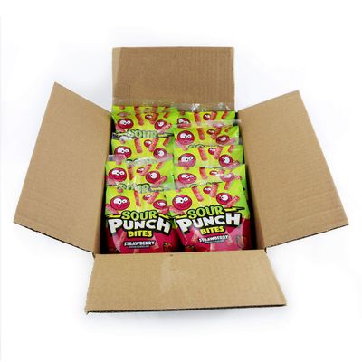 Sour Punch Bites, Sweet Strawberry Fruit Flavor,Soft &amp; Chewy Candy, 5 Ounce Bag, Pack of 12