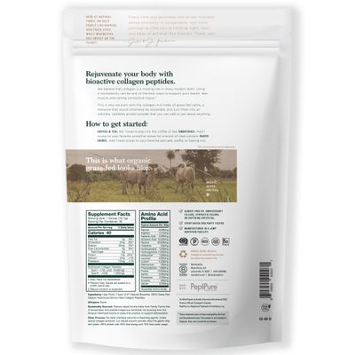 Natural Force Organic Clean Collagen Peptides Powder - USDA Certified Organic & Non-GMO, Keto & Paleo Certified - Hydrolyzed Type I & III Protein Powder with Essential Amino Acids - Unflavored, 10.7oz