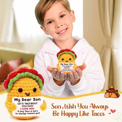 Son Gifts Easter Basket Essentials Stuffers Teen Son Birthday Gifts for Year Old Bonus Step Son from Mom Dad Mother Father, Crochet Taco To My Best Son Ever Christmas Valentines Teenage Boys Gift