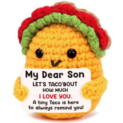 Son Gifts Easter Basket Essentials Stuffers Teen Son Birthday Gifts for Year Old Bonus Step Son from Mom Dad Mother Father, Crochet Taco To My Best Son Ever Christmas Valentines Teenage Boys Gift