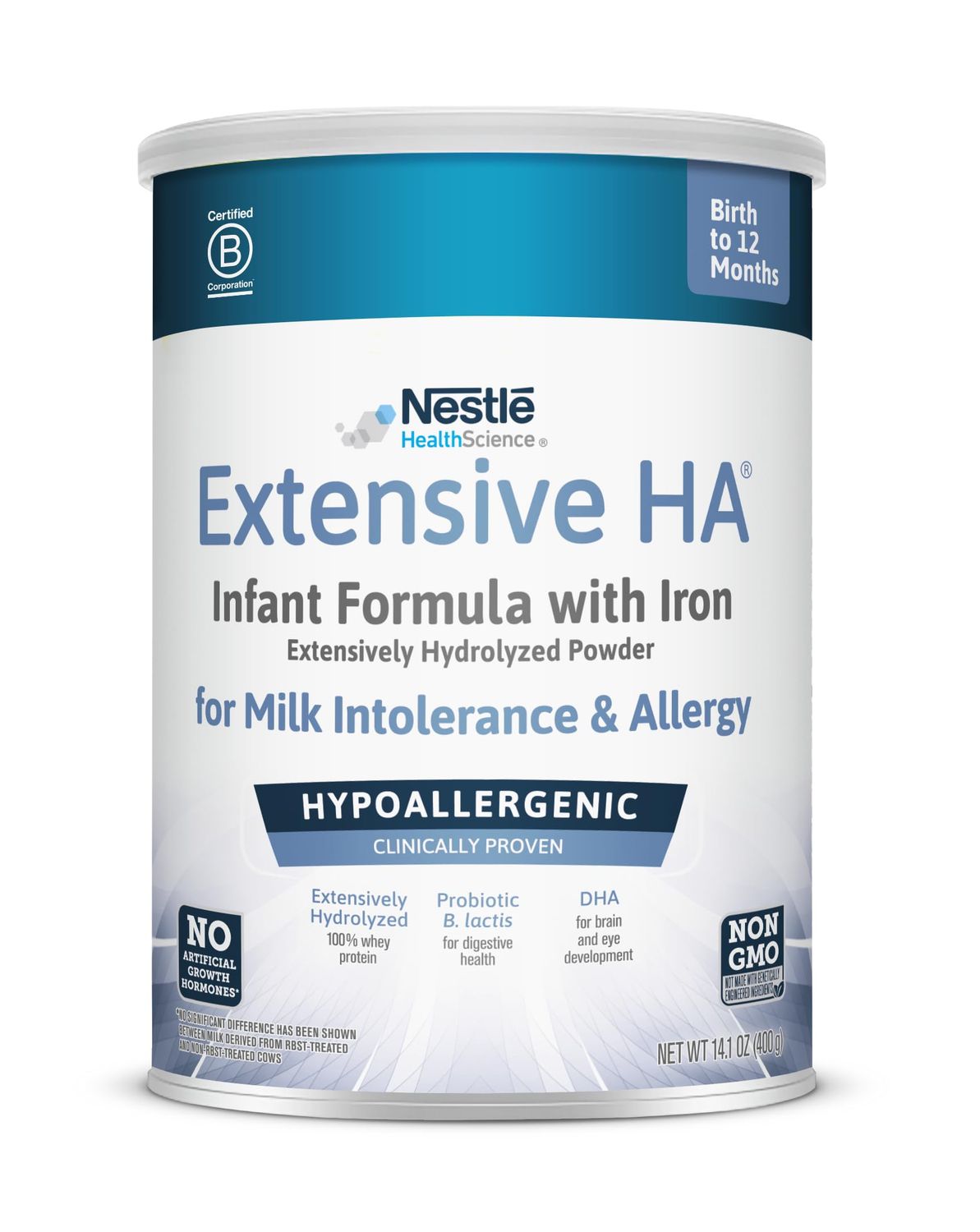 Extensive HA Hypoallergenic Infant Formula with Iron, DHA &amp; Probiotics, 14.1 oz
