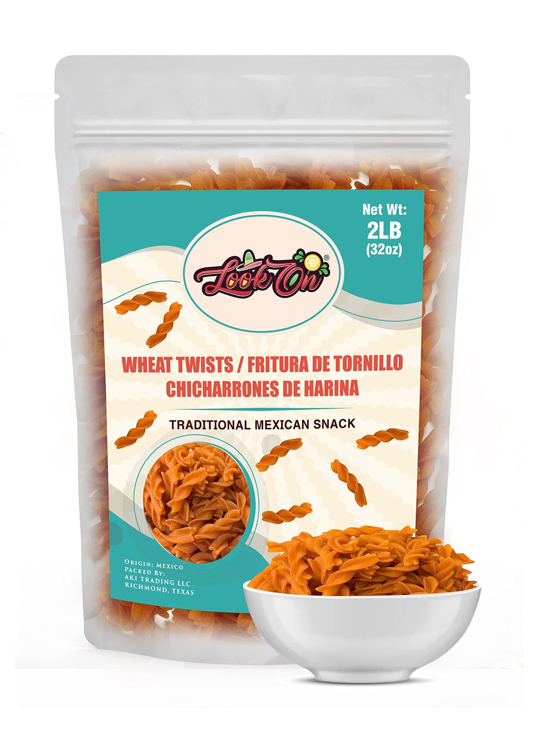 Duritos (Duros) 2LB - Wheat Twists Snacks - Fritura De Tornillo - Mexicans Traditional Chicharrones De Harina - Wheel Puffs Chips by LookOn