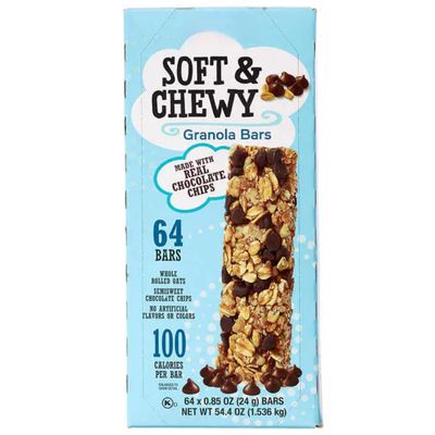 Soft &amp; Chewy Granola Bars, 64 count, Great for School Snacks, Office and Travel