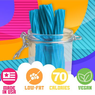Amish Good Gourmet Licorice Twist Candy - Premium Sweet &amp; Chewy Treat, Blue Raspberry Jumbo Licorice Twist Perfect Snack Under 100 Calories