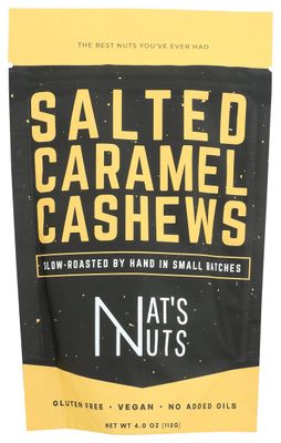 Nat&#39;s Nuts Salted Caramel Cashews, 4 OZ