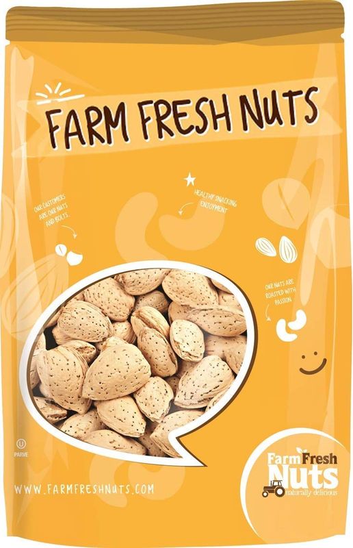 Natural In Shell Raw California Almonds (5 Lbs.) - Pure Goodness Bursting with Natural Flavors - Vegan &amp; Keto Friendly - Healthy for Snacking - Farm Fresh Nuts Brand