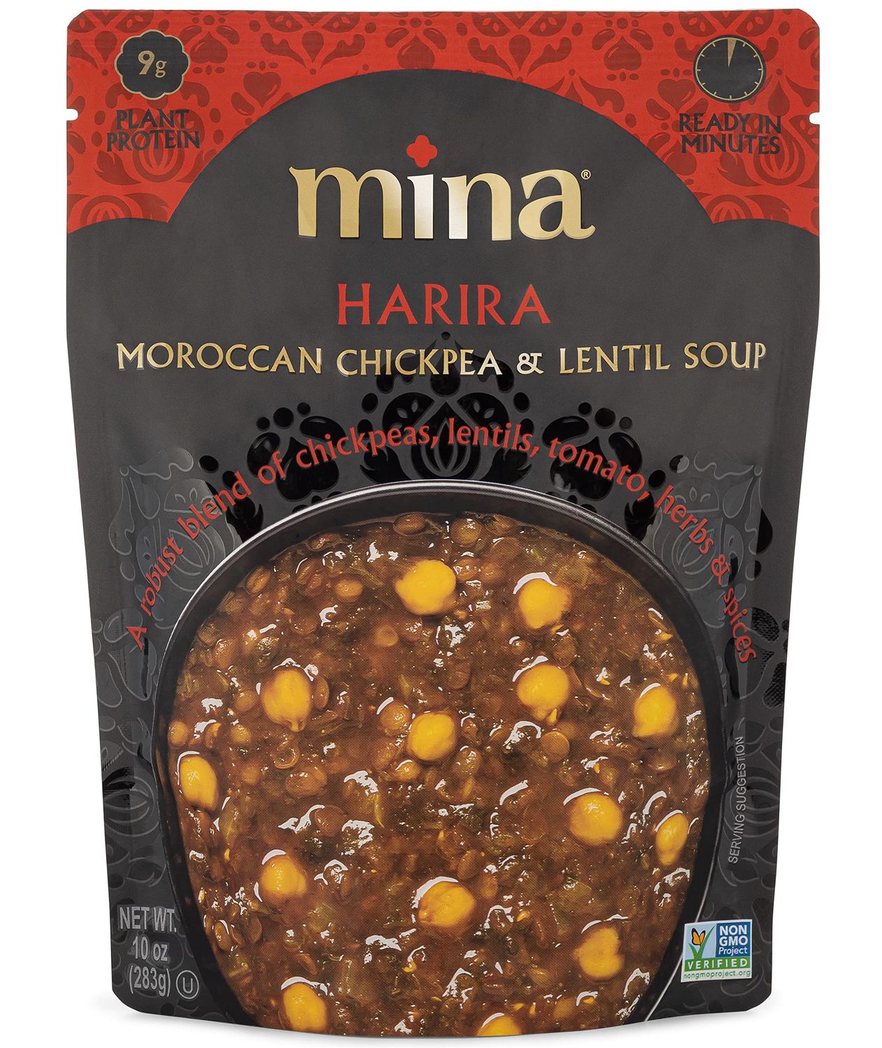 Mina, Harira Moroccan Chickpea &amp; Lentil Soup, 10 Ounce
