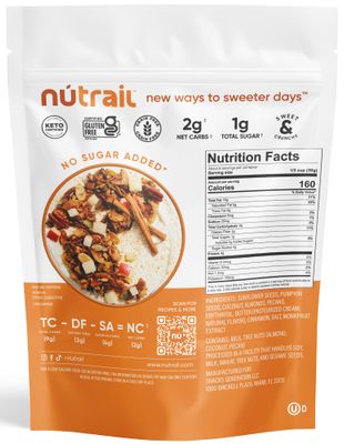 NuTrail Nut Granola Cereal, Cinnamon Pecan, No Sugar Added, Gluten Free, Grain Free, Keto, Low Carb, Healthy Breakfast Cereal 8 Ounce (Pack of 6)