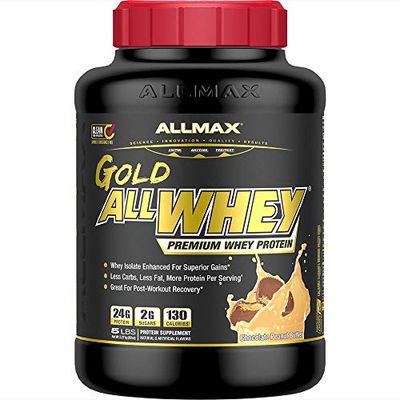 ALLMAX GOLD ALLWHEY, Chocolate Peanut Butter - 5 lb - 24 Grams of Protein Per Scoop - Gluten Free, Low Carb &amp; Low Sugar - Approx. 71 Servings