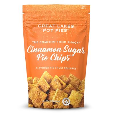 Great Lakes Pot Pies - Cinnamon Sugar Pie Chips - Crunchy Cookie Crisp - Buttery Cinnamon Snacks for Adults &amp; Kids - Cinnamon Crackers - 4 Pack