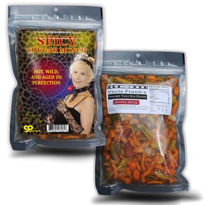 Spicy Cougar Munch Trail Mix - Funny Hot Granny Design - Edible Gifts for Men - Spicy Mix, Made in the USA