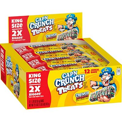 Cap&#39;n Crunch Quaker King Size Treat Bars, Crunch Berry Flavor, 12 Count