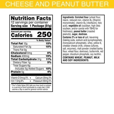 Keebler Cheese Crackers with Peanut Butter