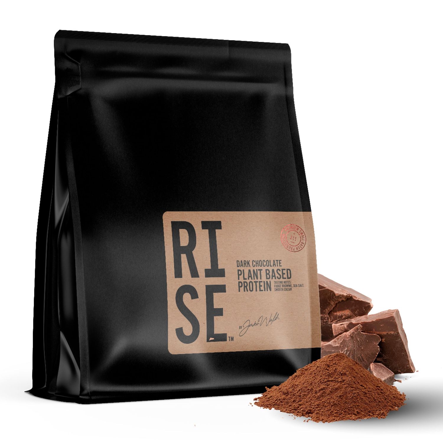 RISE311 Dark Chocolate Plant-Based Protein Powder for Women &amp; Men, Easy to Digest 30g of Smooth &amp; Creamy Dark Chocolate Protein Powder Supports Overall Well-Being, Small Batch, 15 Servings