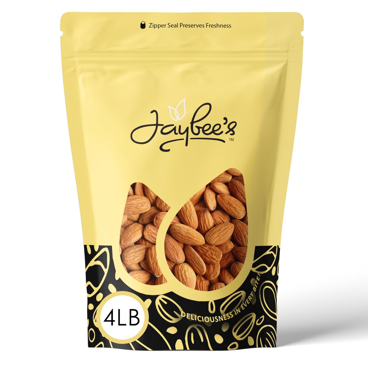 Raw Almonds 4 Pound  Natural Whole Almond  Premium Quality, Fresh &amp; Crunchy  Healthy Snack, Gluten-Free  Ideal for Baking, Cooking, and Snacking  Make Almond Butter, Almond Milk  Jaybee&#39;s Nuts