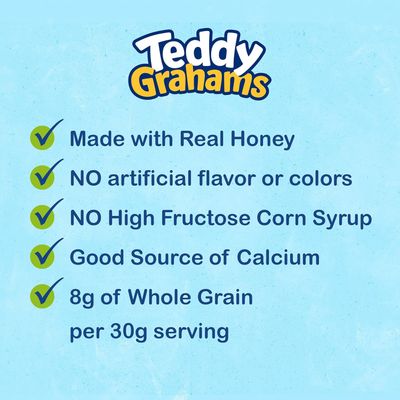 Teddy Grahams Honey Graham Snacks, Teddy Grahams Snack Packs for Kids, 20-1 oz Packs Bundled by Schoolhouse Snacks
