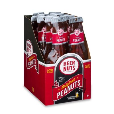 BEER NUTS Original Peanuts - Sweet &amp; Salty Bar Nuts - Gluten Free, Kosher, Low Sodium, On The Go Packaged Peanut Snacks Made In The USA - 1.75oz Single Serve Bottle Bags (Pack of 12)