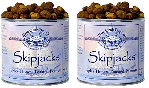 Blue Crab Bay Co. &quot;Skipjacks&quot; - Spicy Honey Roasted Peanuts - 12 Oz. Tin (Pack of 2)