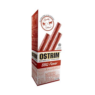 Ostrim Beef &amp; Ostrich Jerky Snack Sticks-BBQ Flavor, 1.5 oz (Pack of 10)