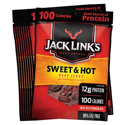 Jack Link&#39;s Meat Snacks Beef Jerky, Sweet and Hot, 1.25 Ounce (Pack of 10)