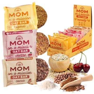 SOW STRONG FOODS Variety Oat Bar (12-Pack), Snacks Variety Pack for Adults, Vegan Cookies Variety Pack, Bulk Snacks for Adults, All Natural Testosterone Booster for Women, Healthy Snacks for Adults