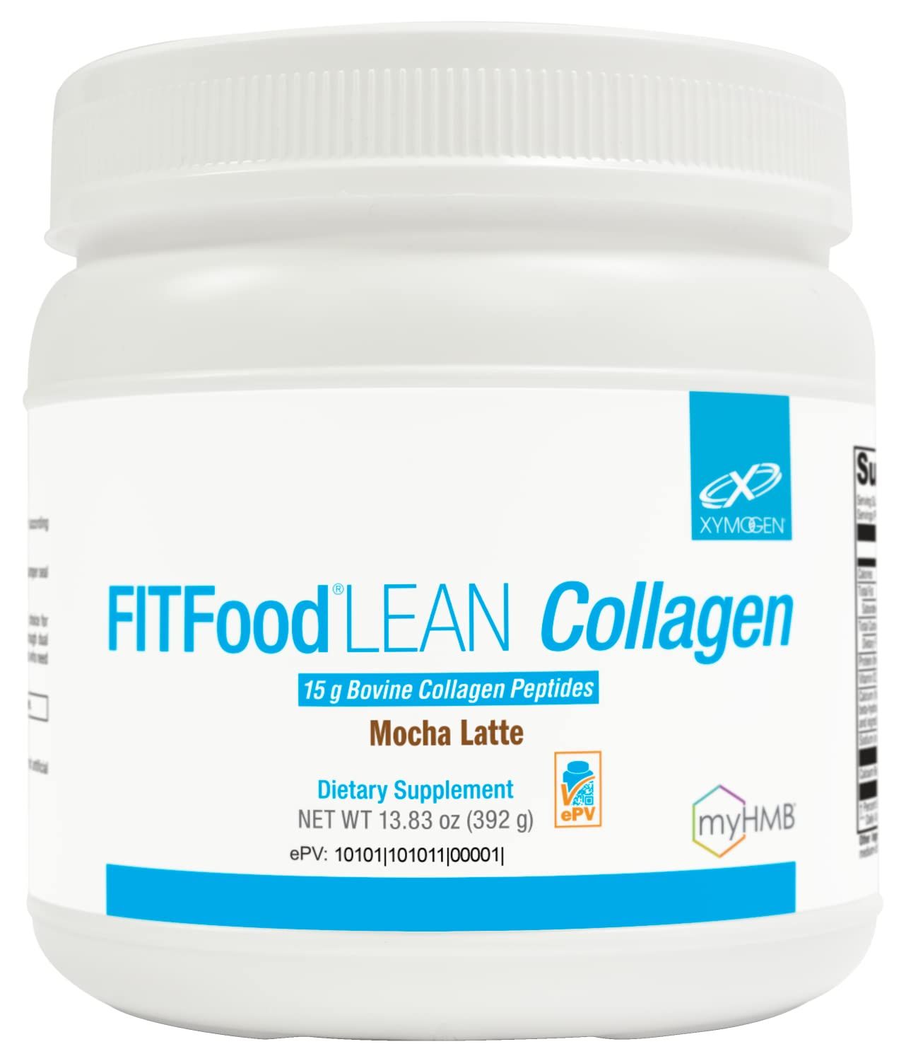XYMOGEN FIT Food Collagen - Bovine Collagen Peptides Powder with HMB  Vitamin D3-15g Collagen Protein to Support Muscle Recovery &amp; Collagen Production - Mocha Latte (13.83 oz)