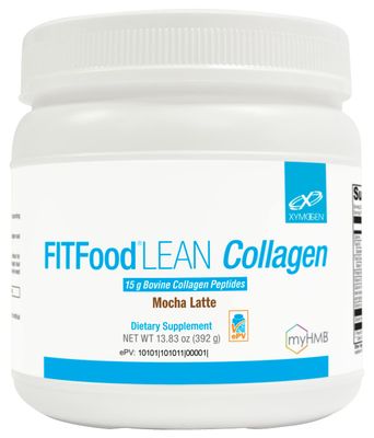 XYMOGEN FIT Food Collagen - Bovine Collagen Peptides Powder with HMB  Vitamin D3-15g Collagen Protein to Support Muscle Recovery &amp; Collagen Production - Mocha Latte (13.83 oz)