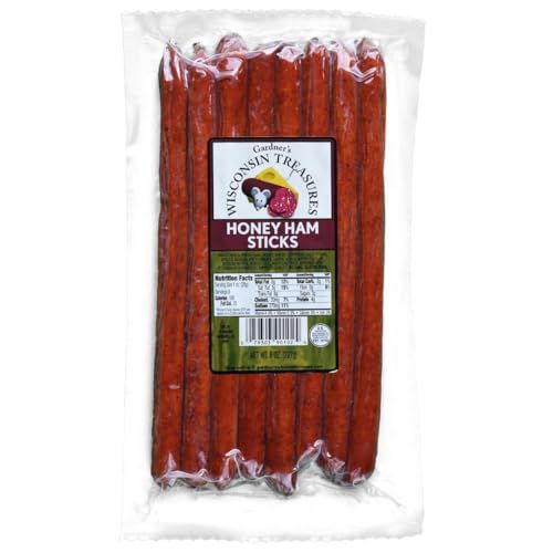 Gardner's Wisconsin Cheese, Meat Sticks (1 Ounce Sticks, Pack of 8) - Honey Ham Flavor, Low Carb Snack, Does Not Require Refrigeration