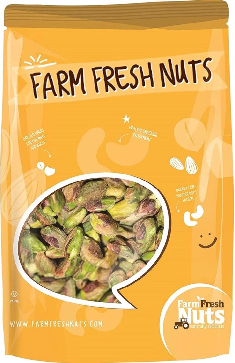 California Pistachio Kernels with Pink Himalayan Salt (2 Lbs) Shelled - Oven Roasted to Perfection in Small Batches for Added Freshness - Farm Fresh Nuts Brand