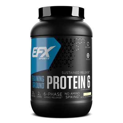 EFX Sports Training Ground Protein 6  Whey Isolate &amp; Concentrate, Egg White, &amp; Pea Protein  26g 6-Source Sustained Release Protein  32 servings (Vanilla)