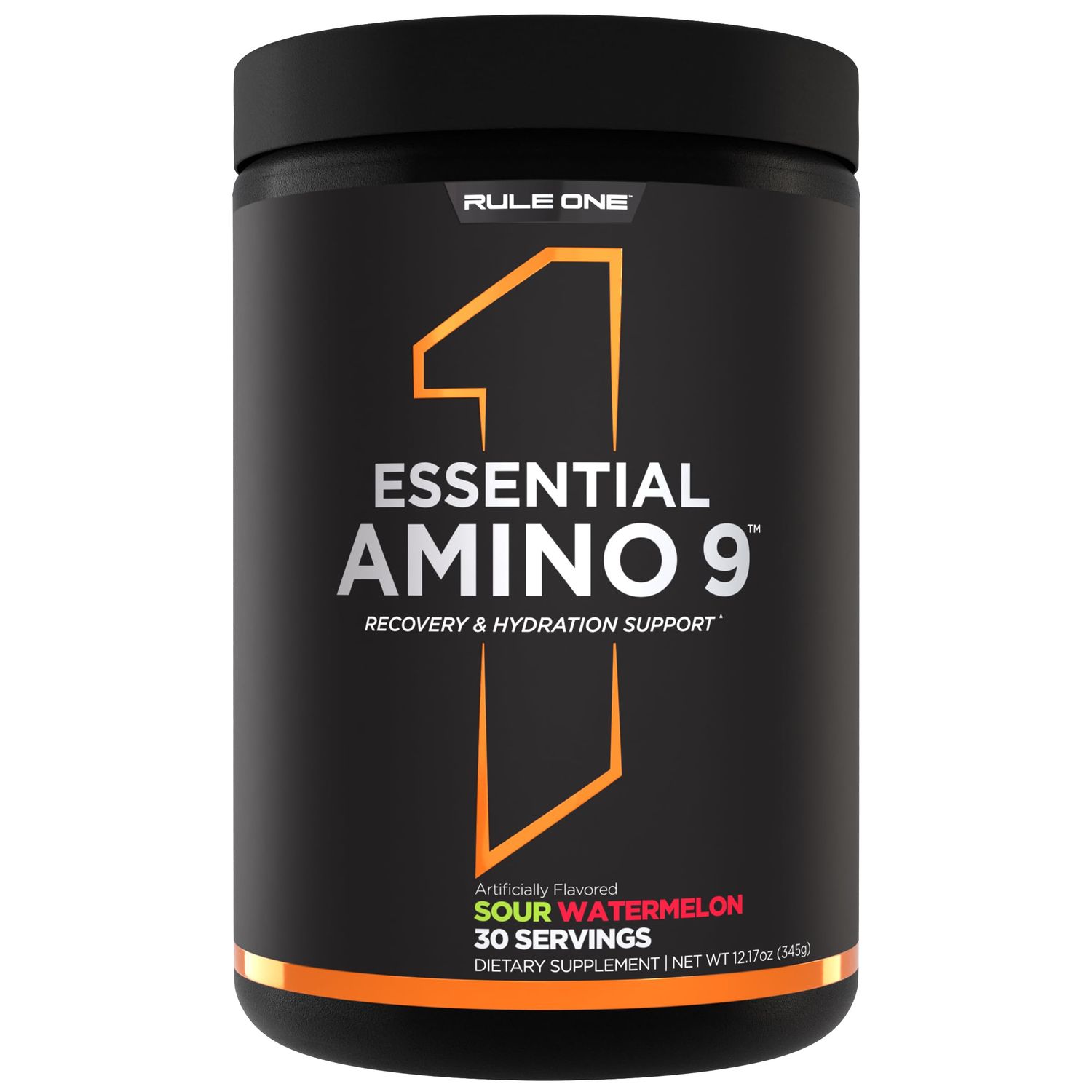 Rule 1 Essential Amino 9 - Recovery &amp; Hydration Support with 7.5g of Essential Amino Acids  Electrolytes (30 Servings, Sour Watermelon)