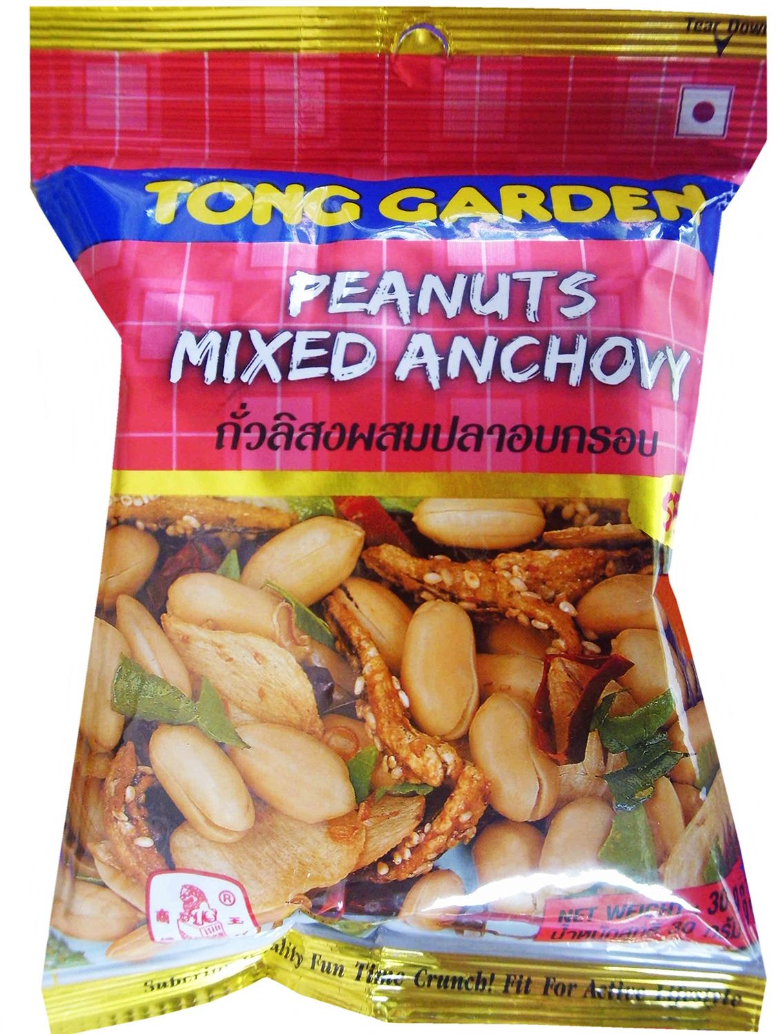 Tong Garden Peanuts Mixed Anchovy, 30g (Pack of 4)