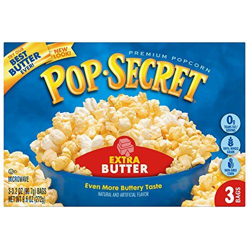 Pop Secret Popcorn, Extra Butter, 3.2 Ounce (Pack of 3)