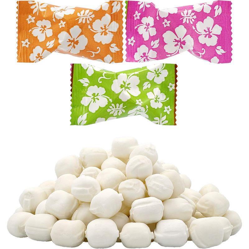 The Dreidel Company Luau Hibiscus Buttermints, Mint Candies, After Dinner Mints, Butter Mint Candy, Fat-Free, Individually Wrapped (55 Pieces)