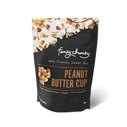 Funky Chunky Peanut Butter Cup 19 oz Jumbo Bag of Gourmet Chocolate Popcorn