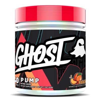 GHOST Pump Nitric Oxide Powder, Peach - 40 Servings - Sugar-Free &amp; Stim-Free Pre-Workout Supplements - L-Citrulline, Arginine Nitrate &amp; L-Glutathione - Soy &amp; Gluten-Free, Vegan
